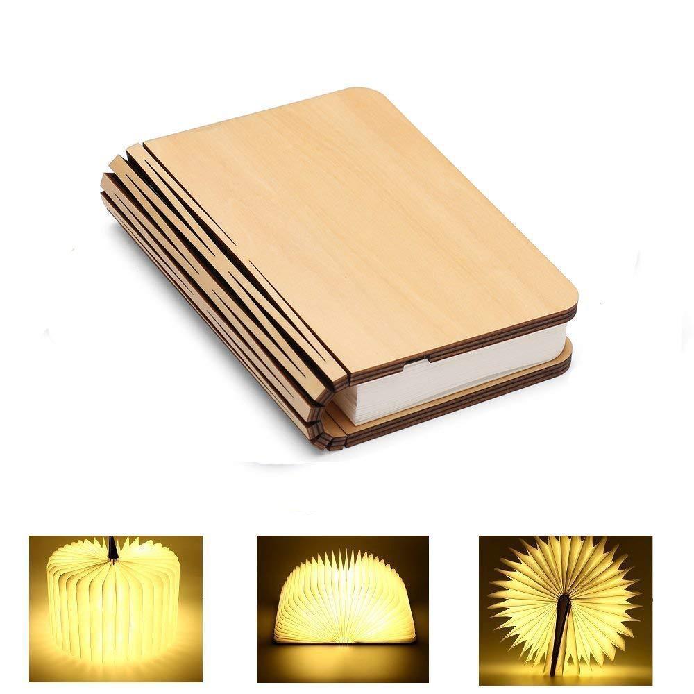 Modern folding bedside lamp with adjustable arm for reading and night lighting