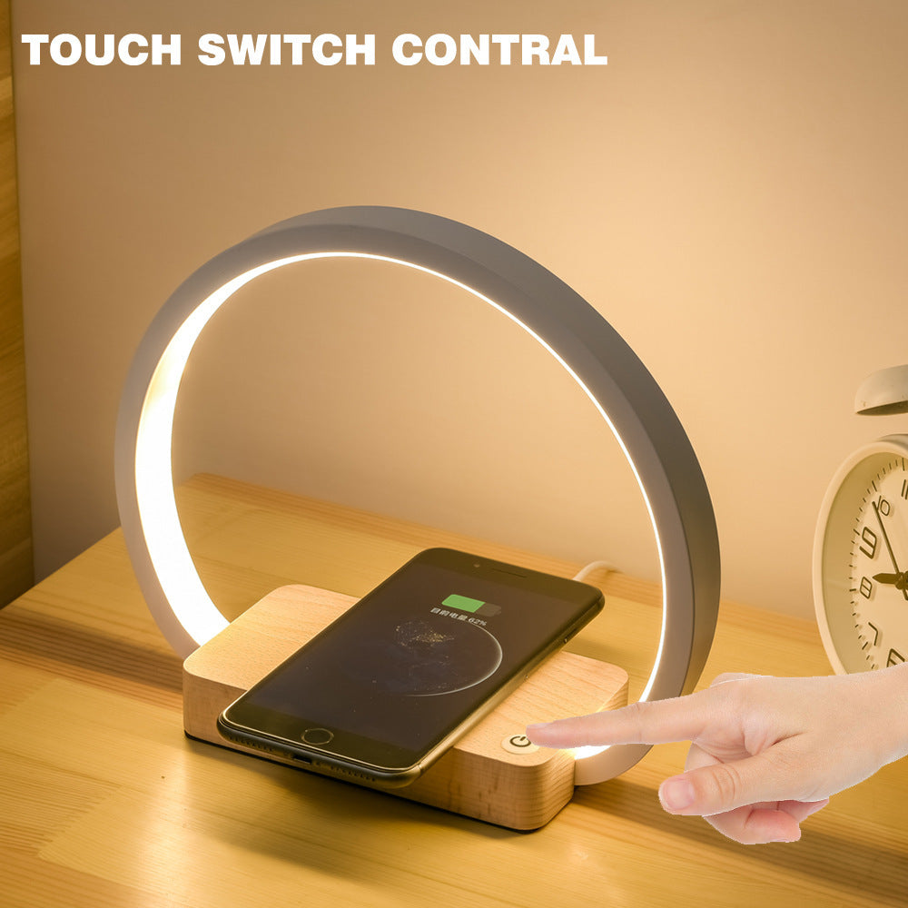 LED desk lamp with adjustable brightness, clock, and calendar for home office setup