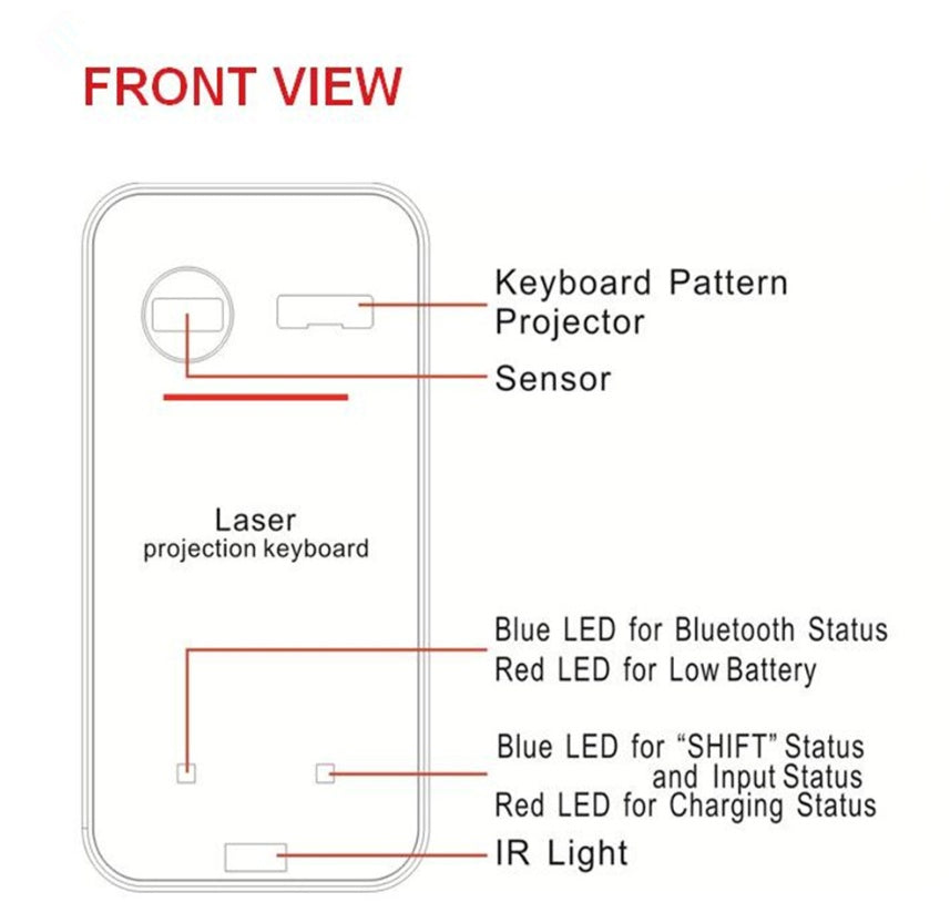 LEING FST laser projection keyboard with wireless connectivity and mouse mode