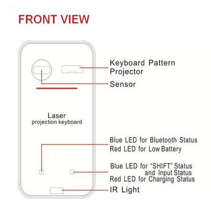 LEING FST laser projection keyboard with wireless connectivity and mouse mode