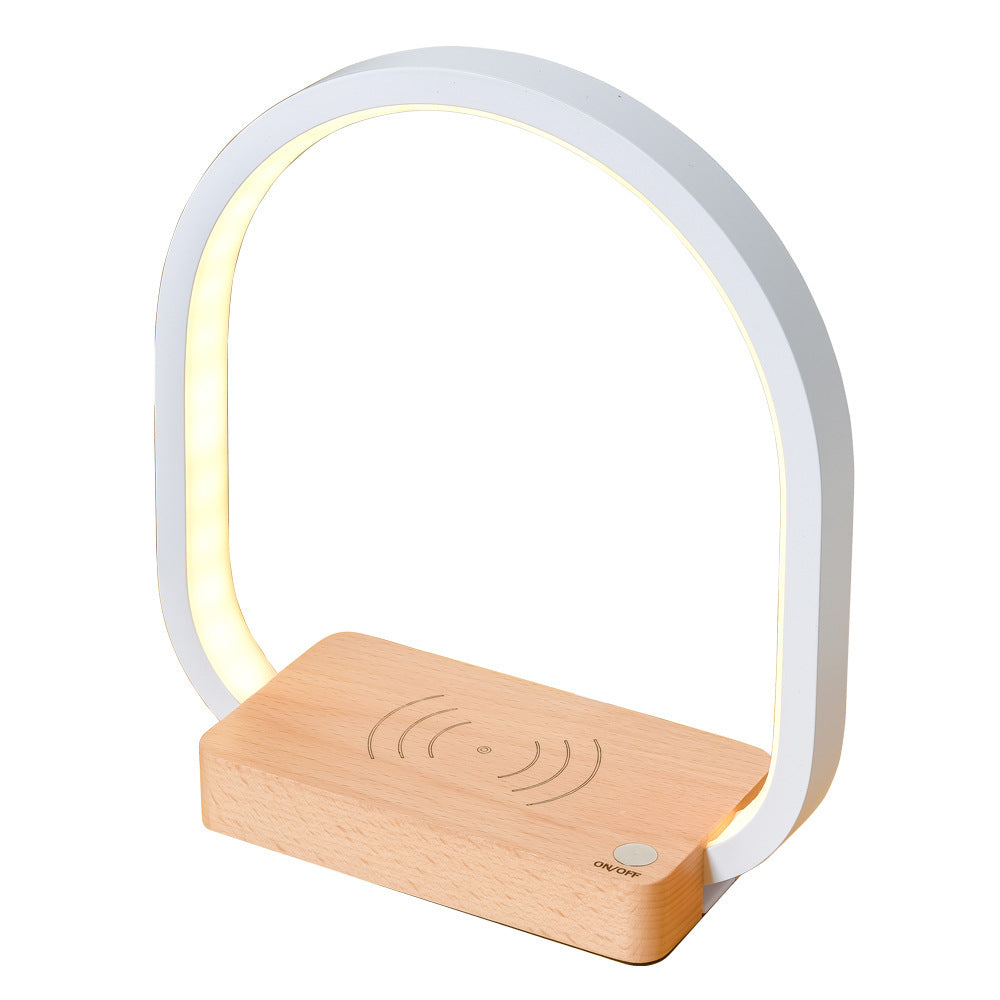 Adjustable LED lamp with charging station and multifunction display for workspace