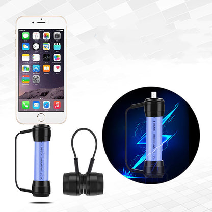 Mini keychain charger for cell phones with built-in USB cable for easy use