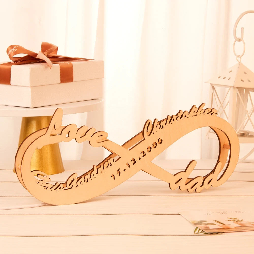 Romantic personalized name lamp with infinity heart for special occasions and gifts