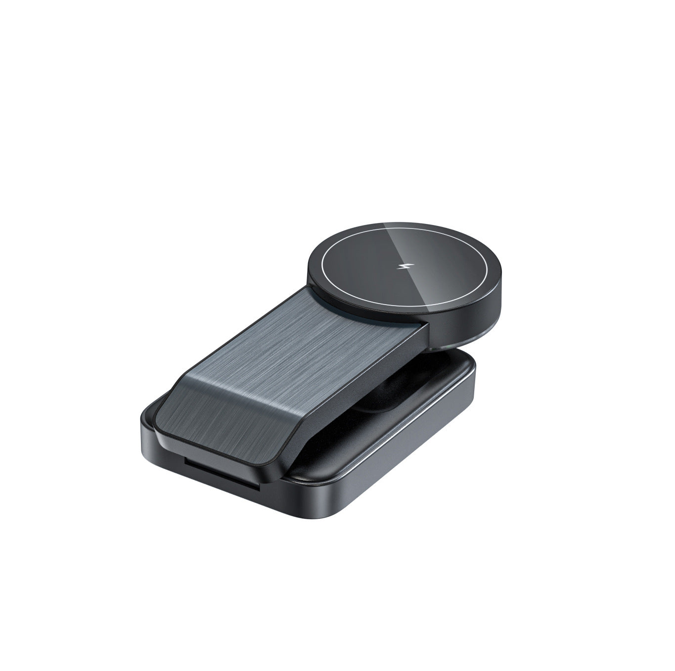 3-in-1 magnetic wireless charging station with iPhone, Apple Watch, and AirPods