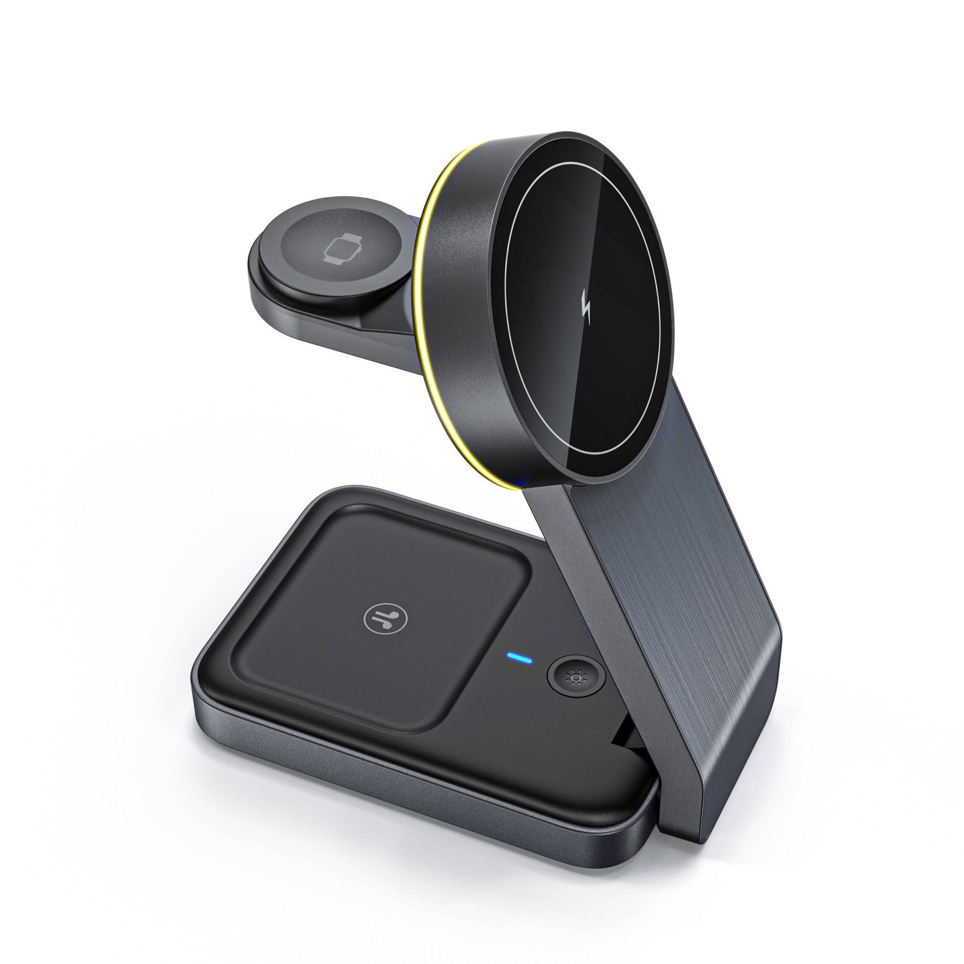Magnetic charging stand with LED indicator for Apple devices