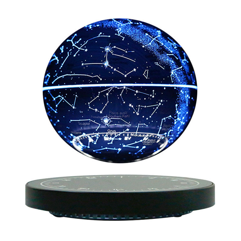 Levitating moon lamp with magnetic suspension and soft white glow for bedroom decor