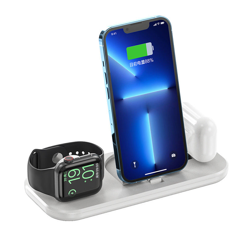 Compact wireless charging dock with adjustable stand for hands-free phone use