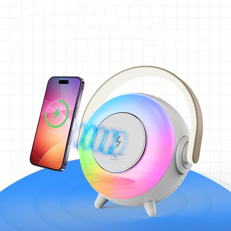 Outdoor wireless charger Bluetooth speaker with rugged design and fast charging