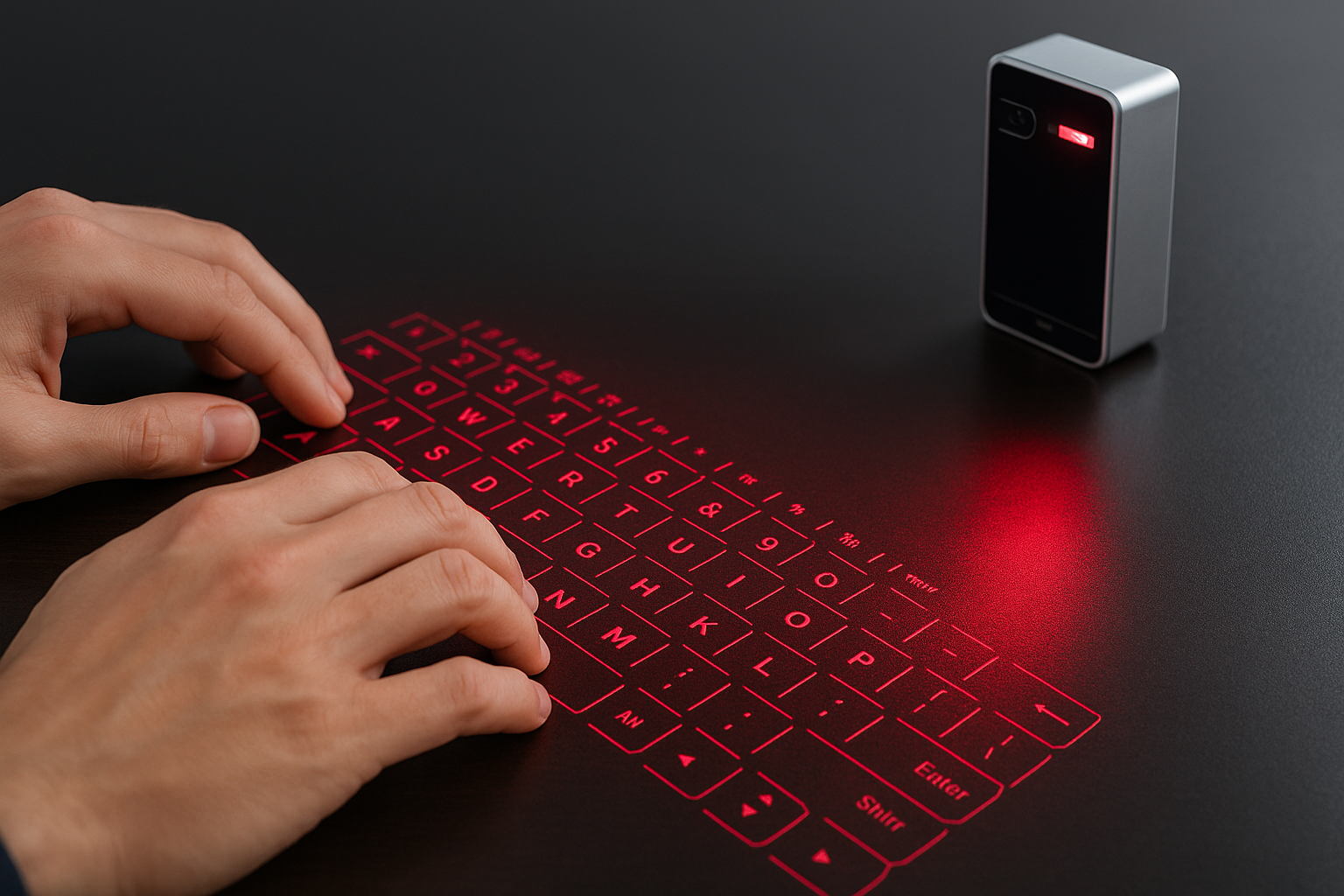 Laser virtual projection keyboard with Bluetooth wireless connectivity